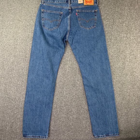 Levis 505 Jeans Men 34x33 Regular Straight Leg Blue Denim NEW - Picture 12 of 13